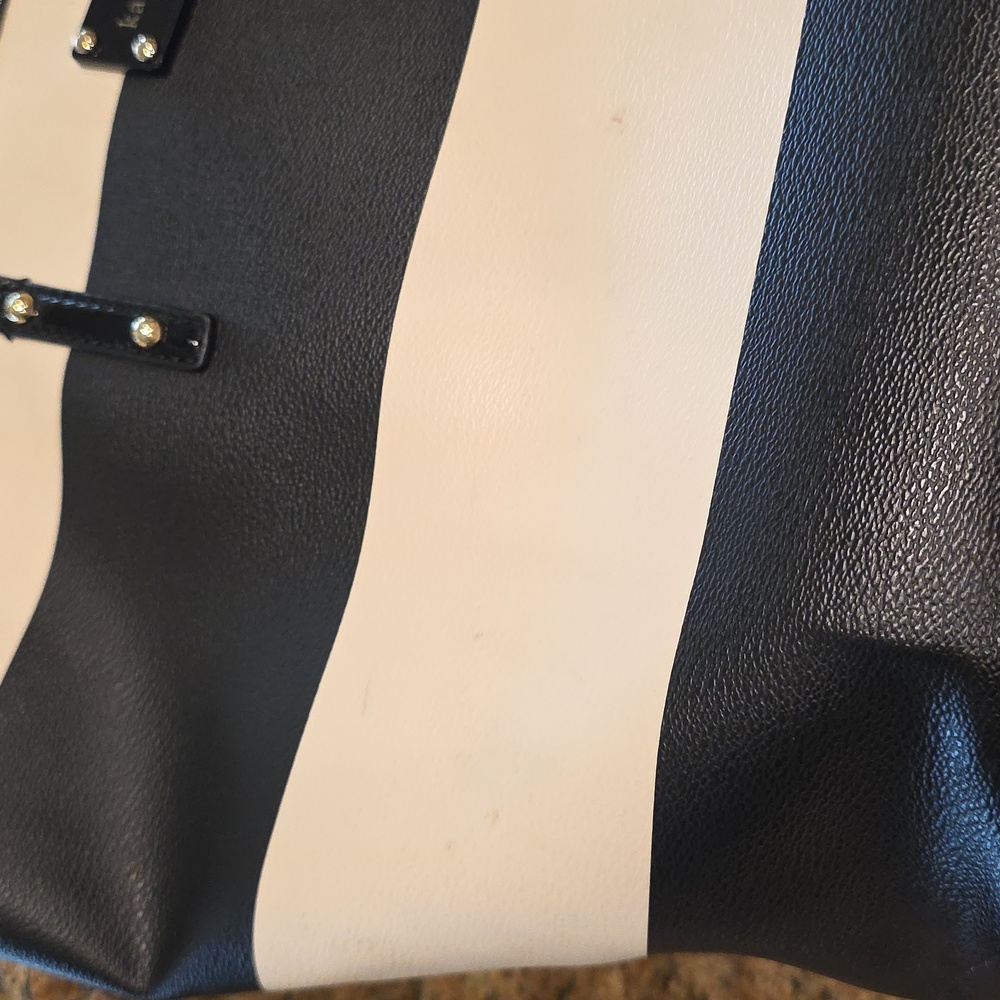 Kate Spade Black and White Striped Tote Bag - Picture 11 of 16